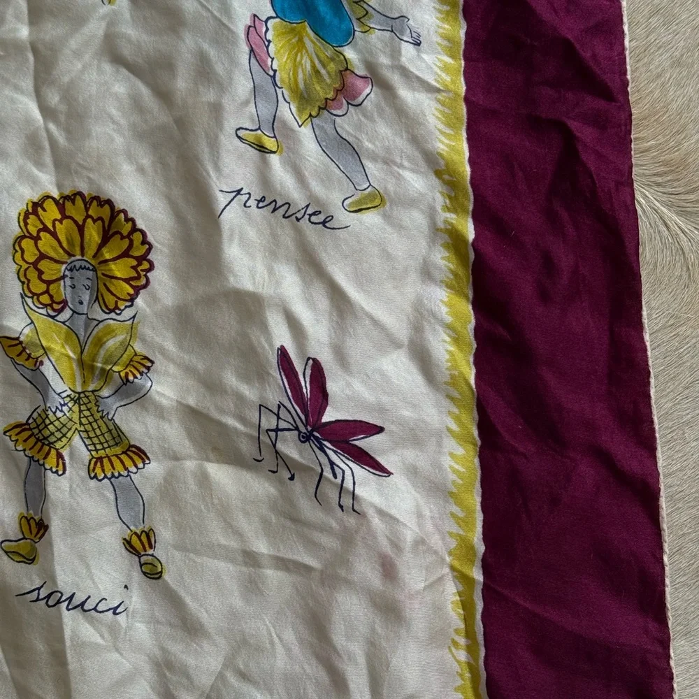 French Scarf with Merlot colored Border